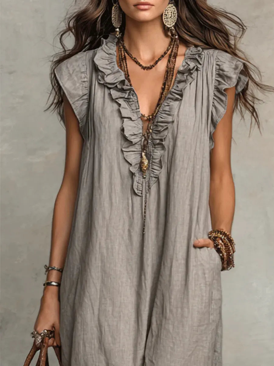 DAISY | Sleeveless dress with ruffle details