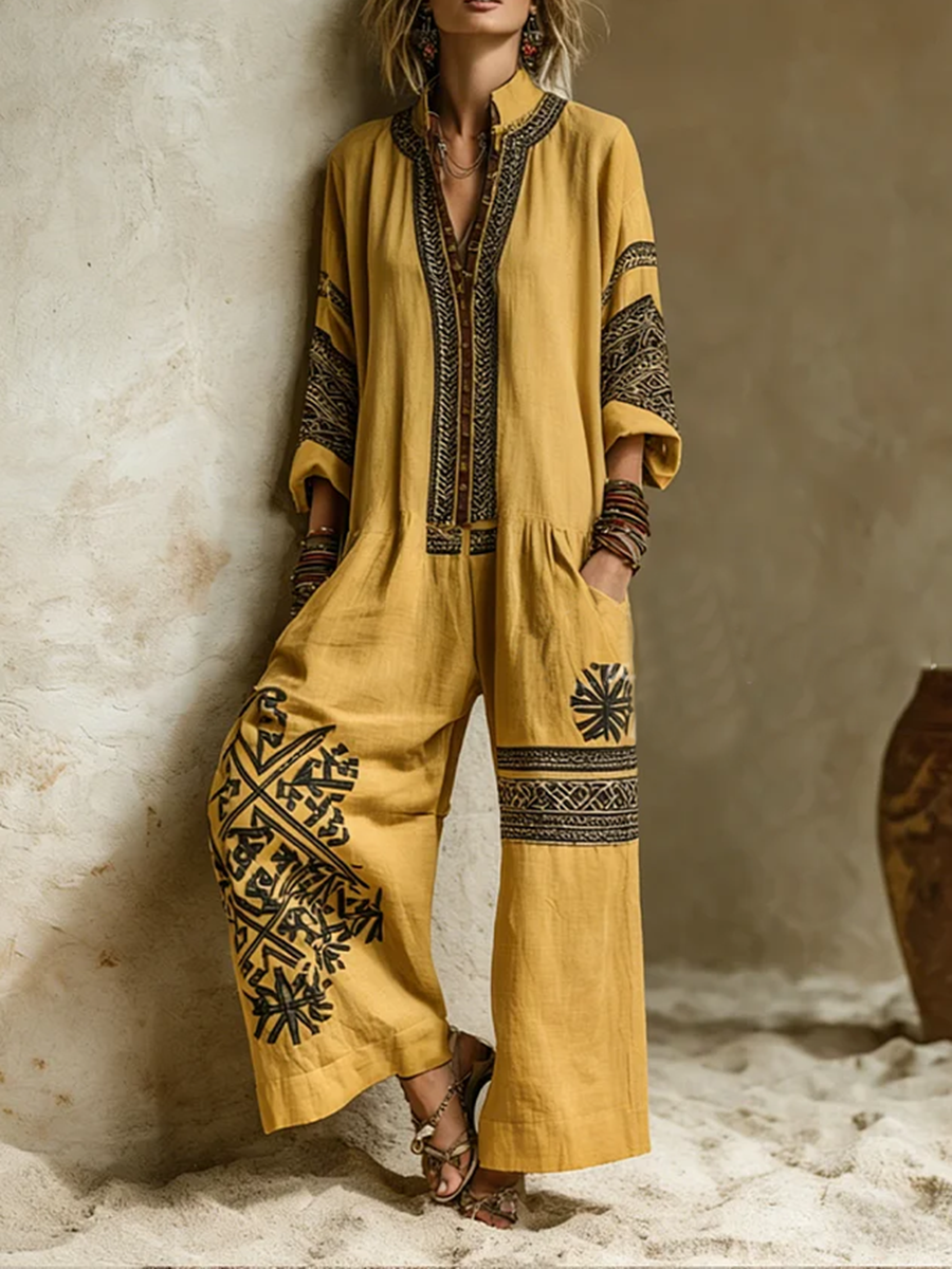 INDIE | Breezy printed jumpsuit and cardigan set