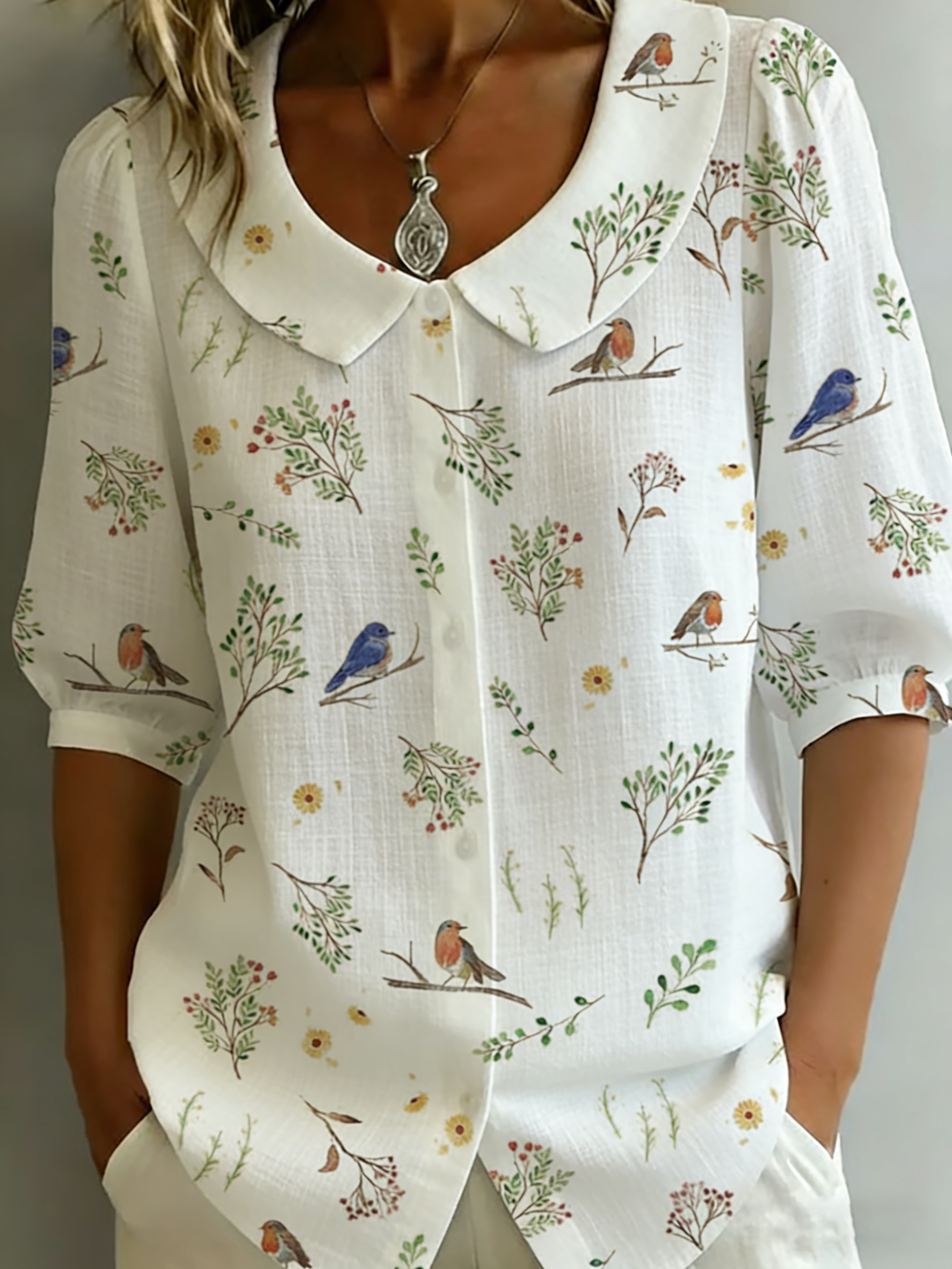 EDEN | Peter Pan collar shirt for weekend wear