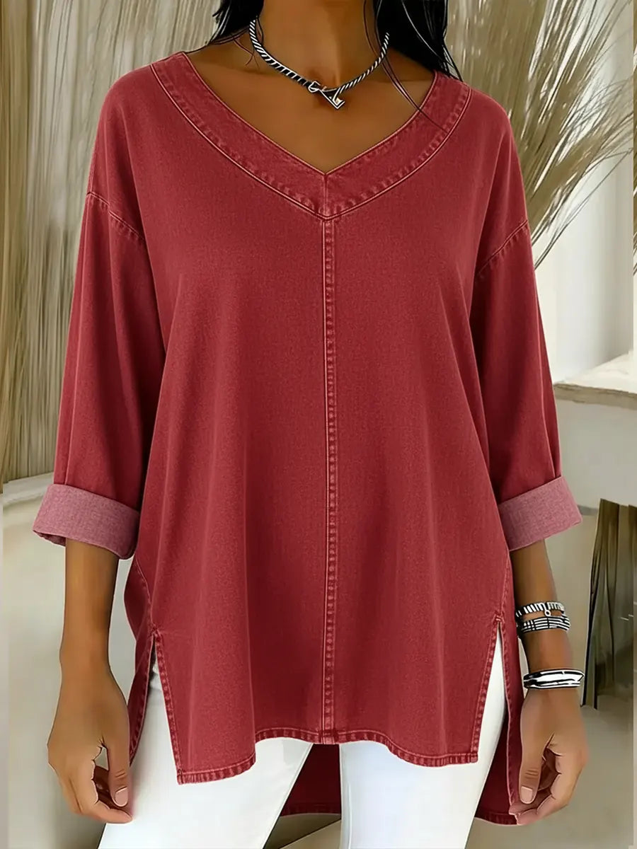 LUCY | Knit top with structured collar