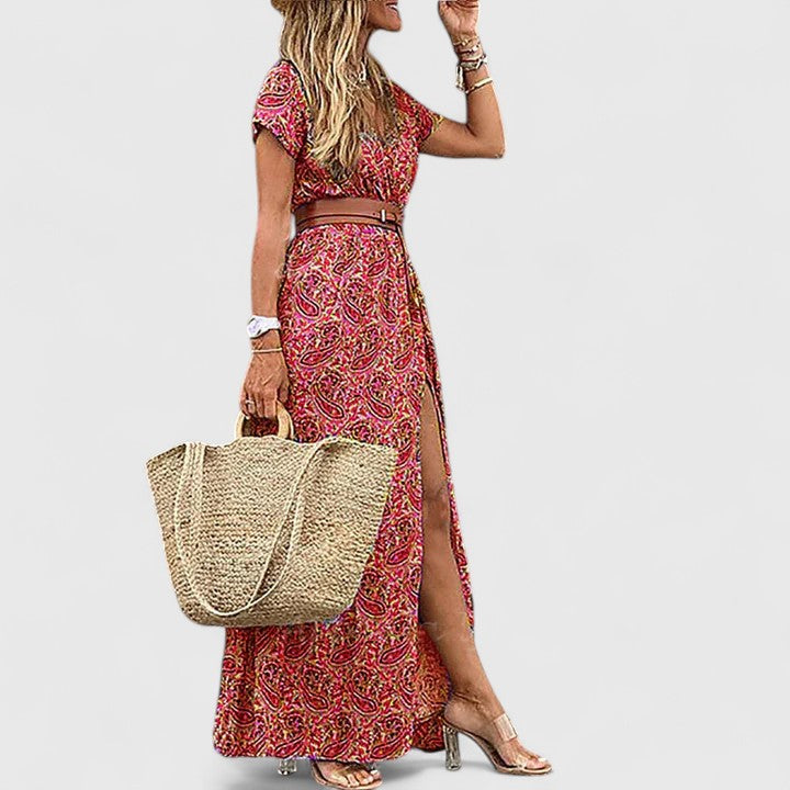 LORRAINE | Breezy boho maxi dress with gathered waist