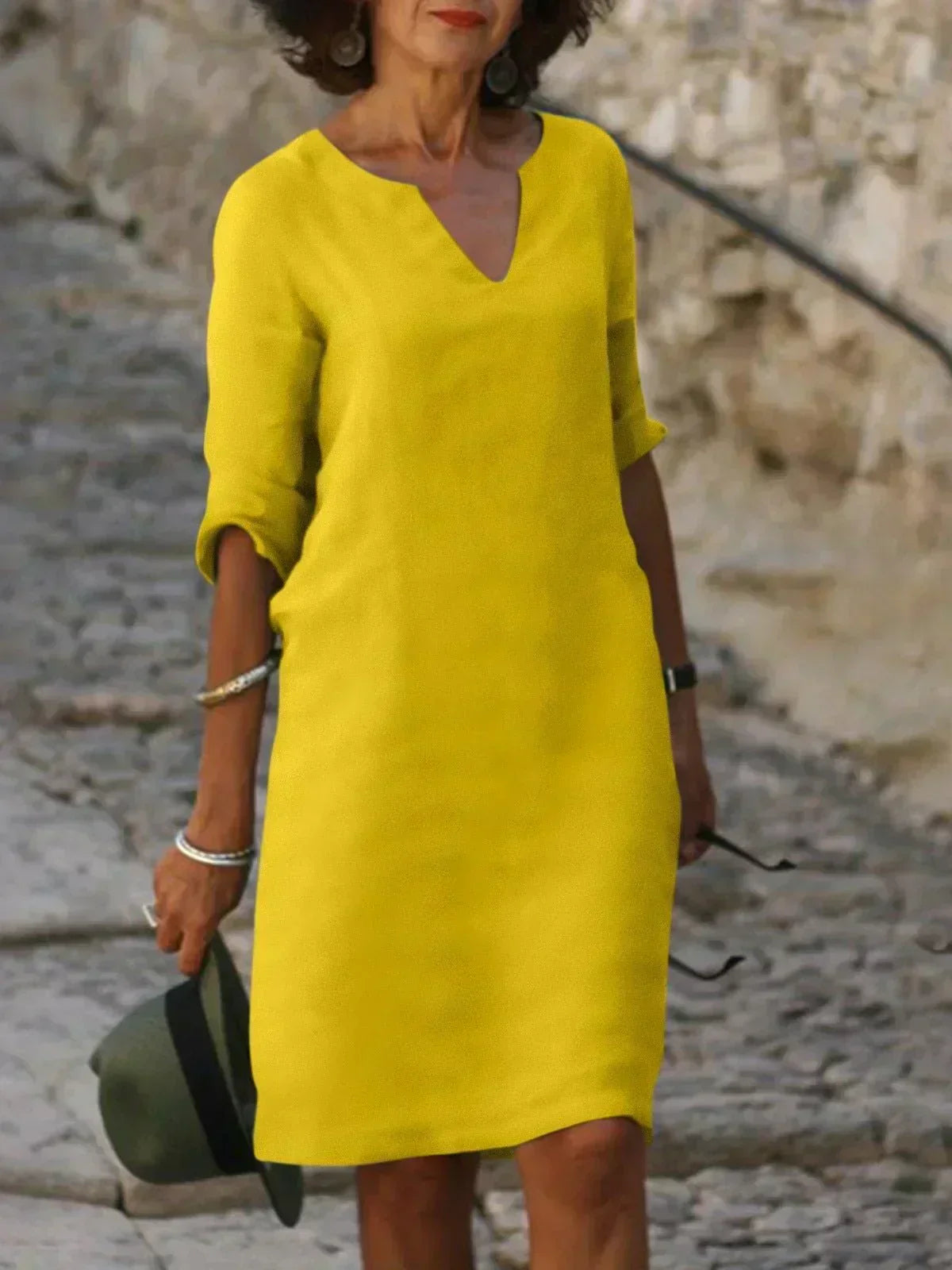 AMELIA | Midi dress with softly shaped waist