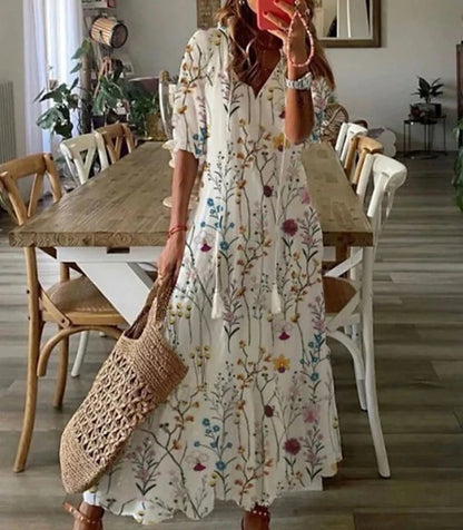 BEATRICE | Lightweight maxi dress with V-neckline