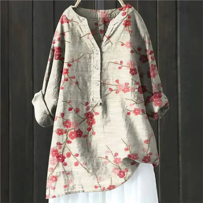 DAISY | Linen-blend blouse with floral print