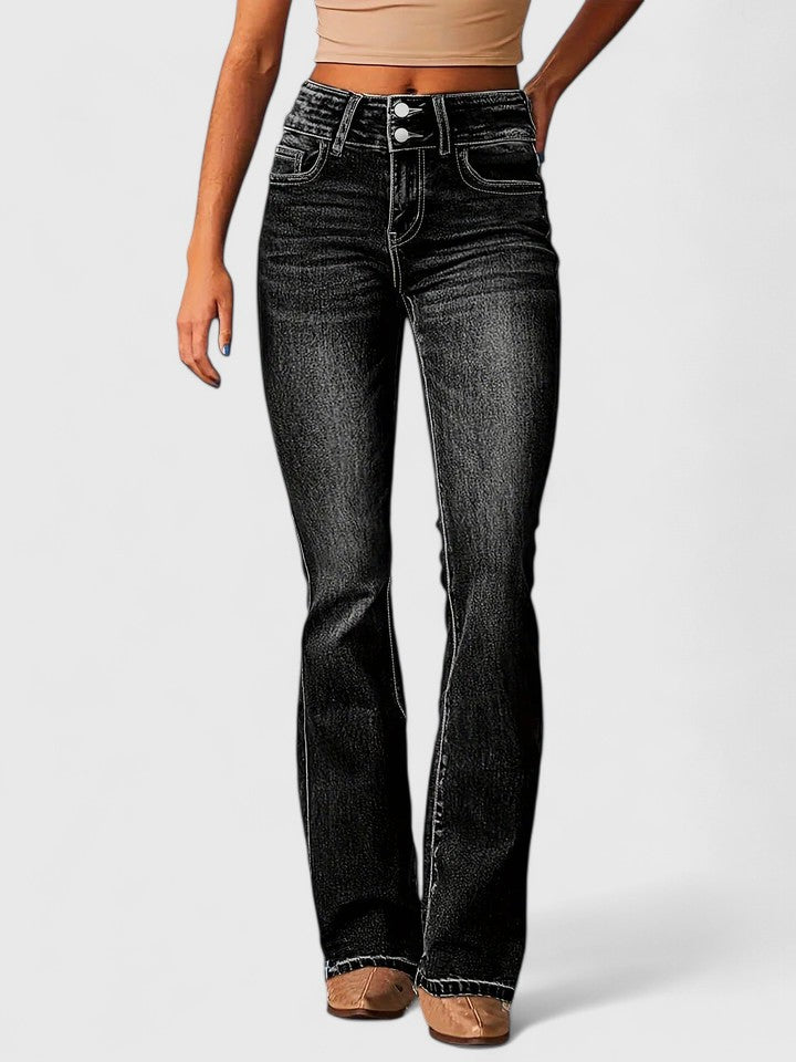 KORALYNNAE | Fitted flare pants with zipper detail