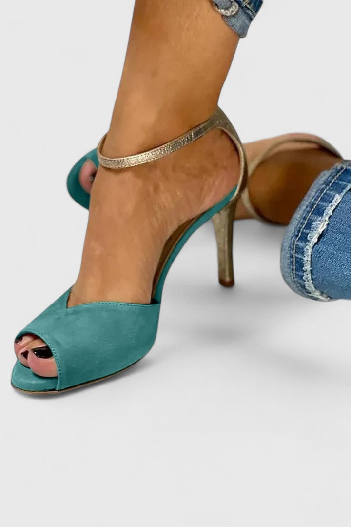 HARPER | Block heel sandals with peep-toe strap