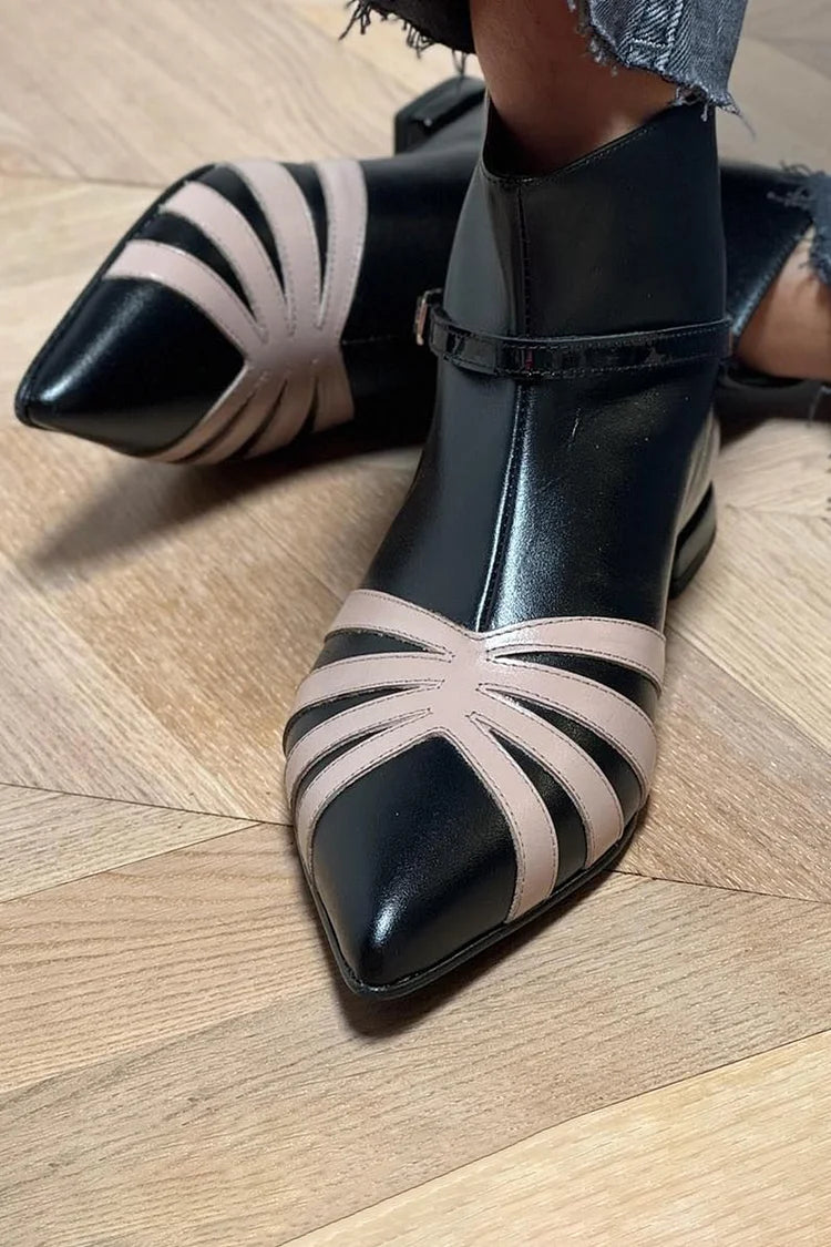HARPER | Pointed ankle boot with geometric toe
