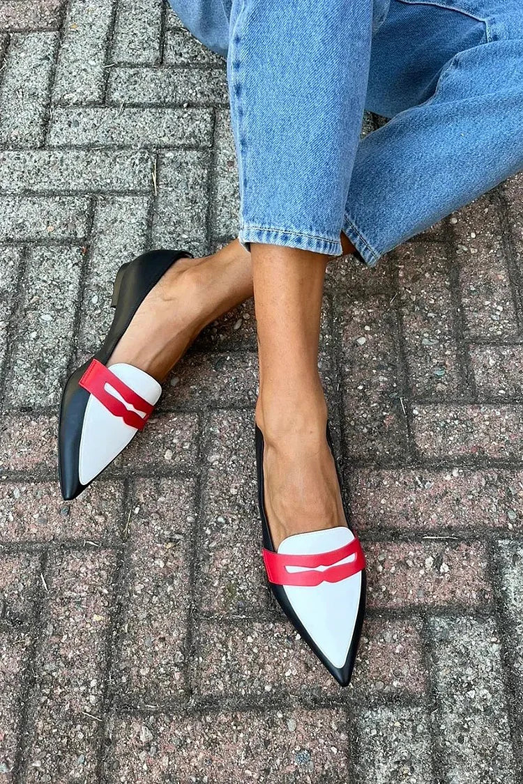 STEVIE | Pointed two-tone slip-on flat