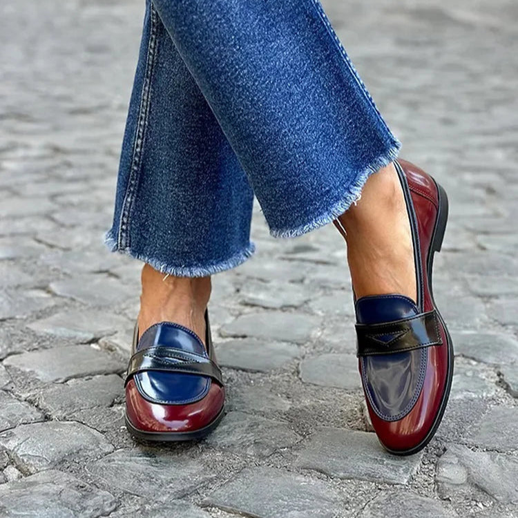 QUINN | Polished tricolor loafer with glossy finish