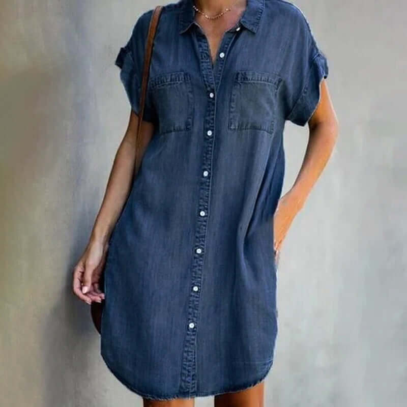 VALERIE | Soft-touch denim midi dress