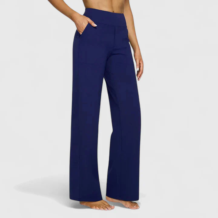 AMIE | Straight-leg pants with elastic waist