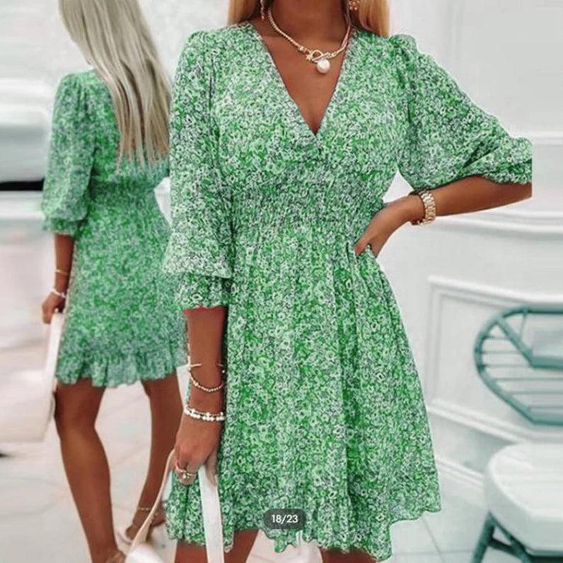 THESSALY | Floral maxi dress with relaxed fit
