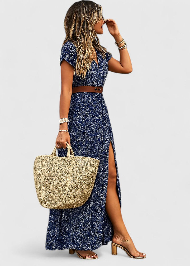 LORRAINE | Breezy boho maxi dress with gathered waist