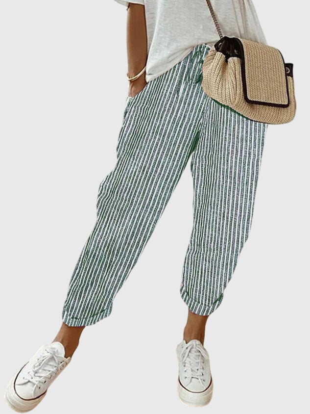 REINA | Straight-leg pants with elastic high waist