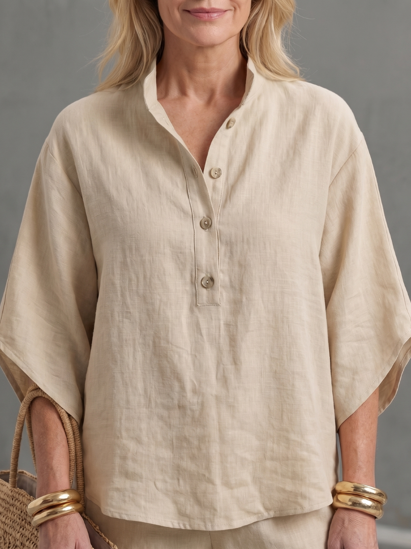 AMITY | Set with button-front tunic top