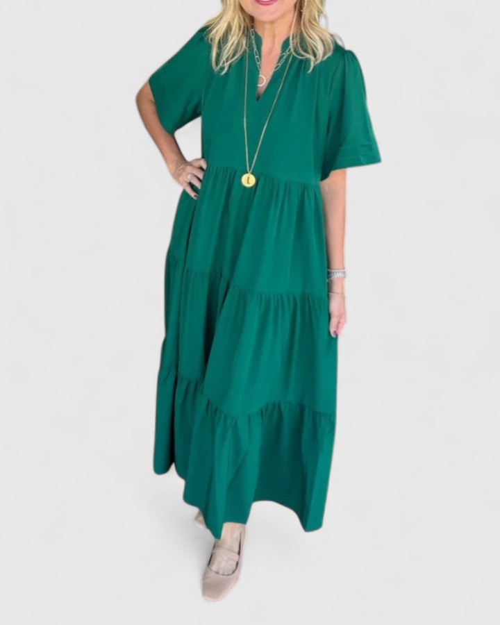 REBECCA | Flowy maxi dress with side pockets