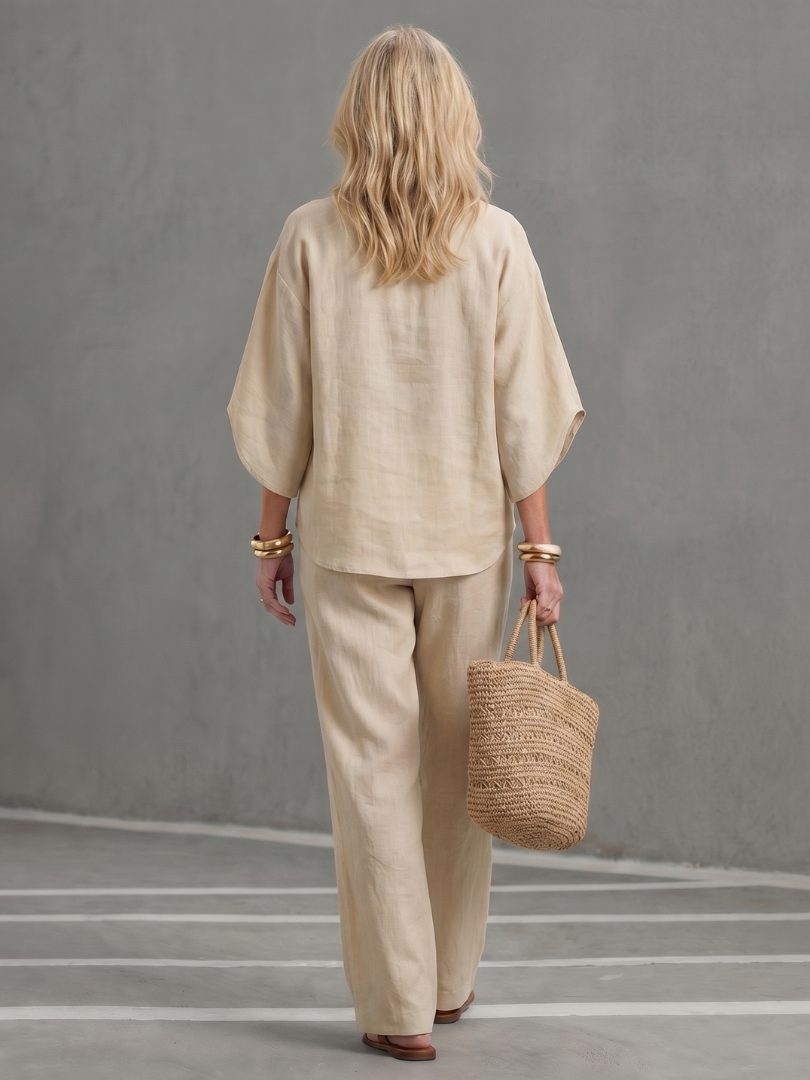 AMITY | Set with button-front tunic top