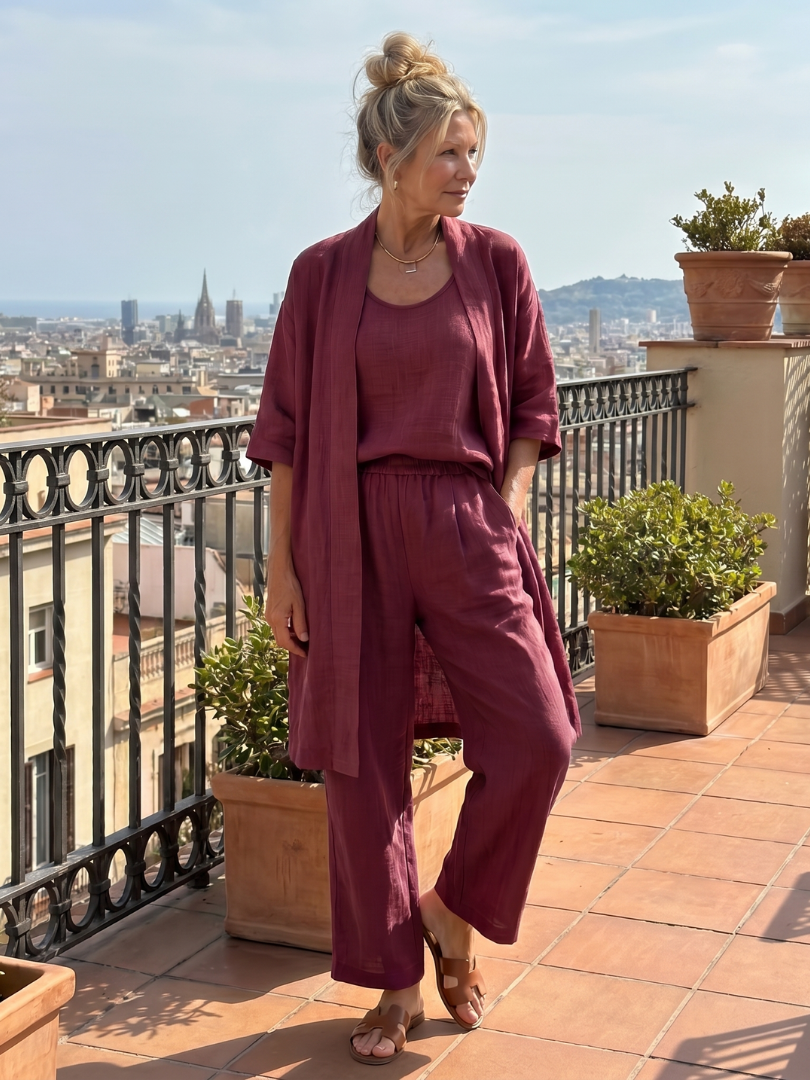 YAEL | Three-piece set with wide-leg pants