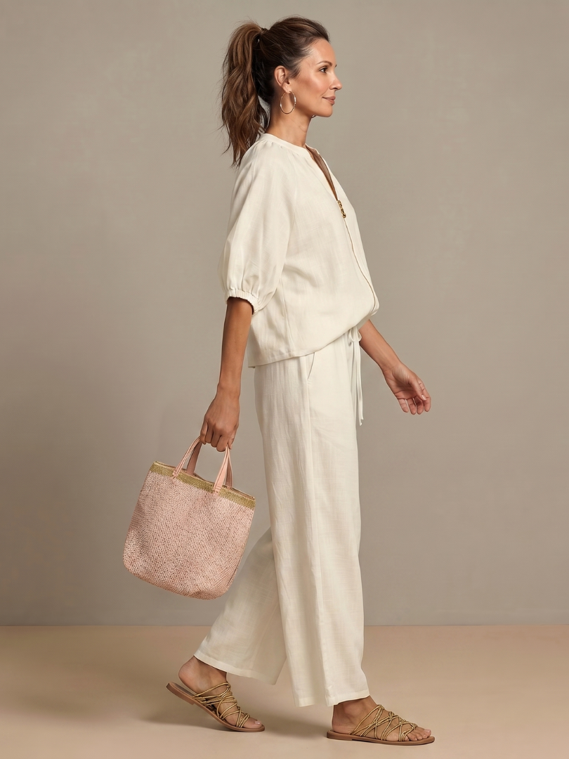 NATALIA | Set with wide-leg pants