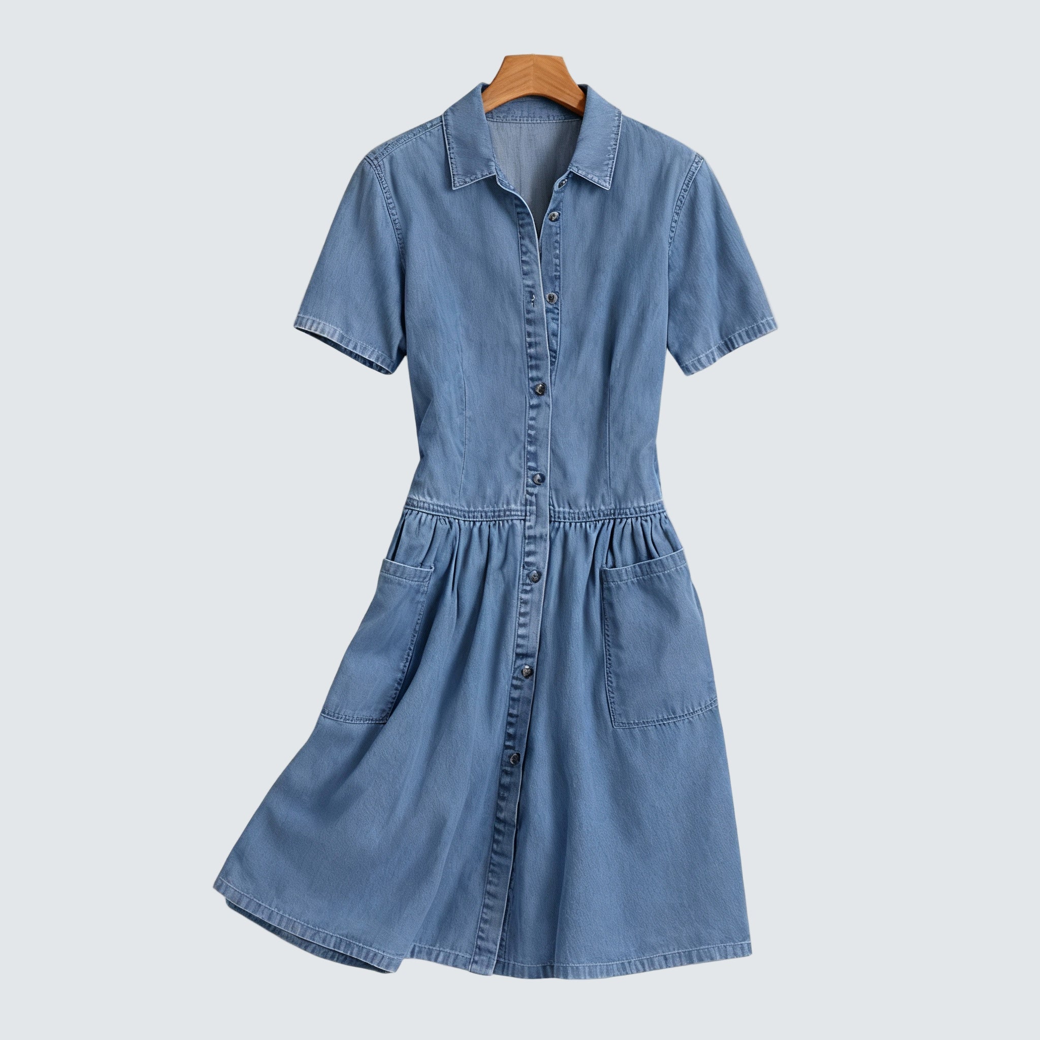 EMMA | Soft-wash button-front denim dress