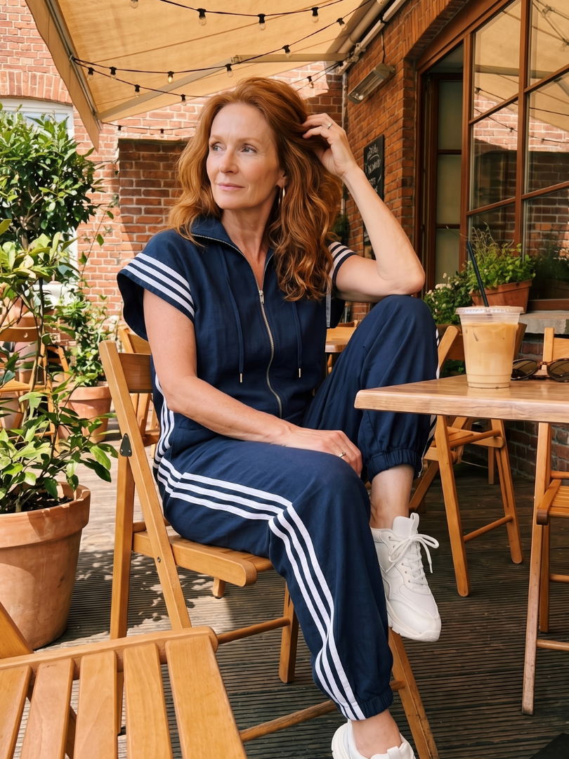LARK | Jumpsuit with side stripe panels