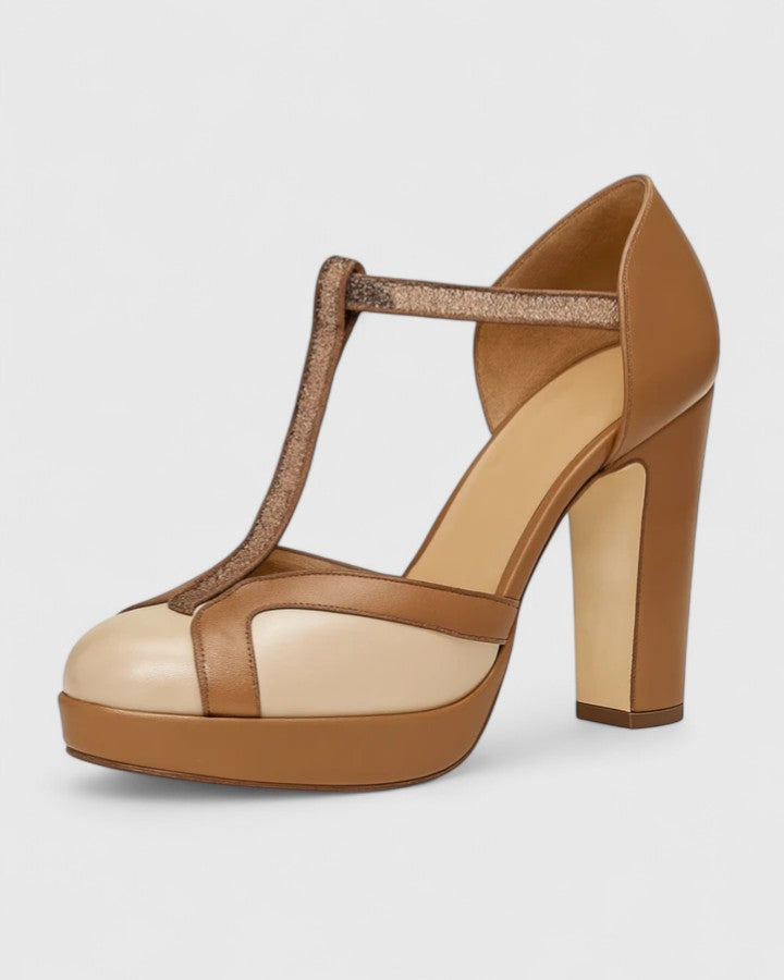 NADIA | Satin-smooth pump with T-strap detail