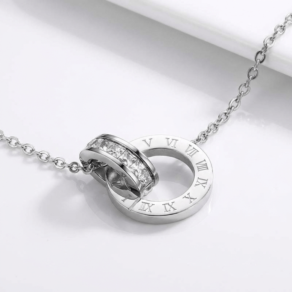 LUNA | Spiral pendant necklace in titanium steel