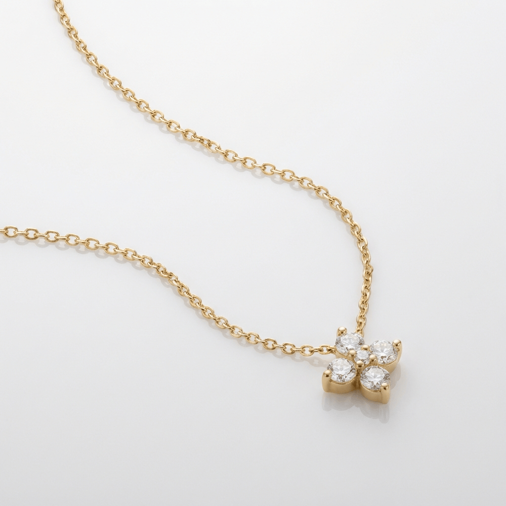 DAISY | Zirconia flower pendant necklace in gold or silver