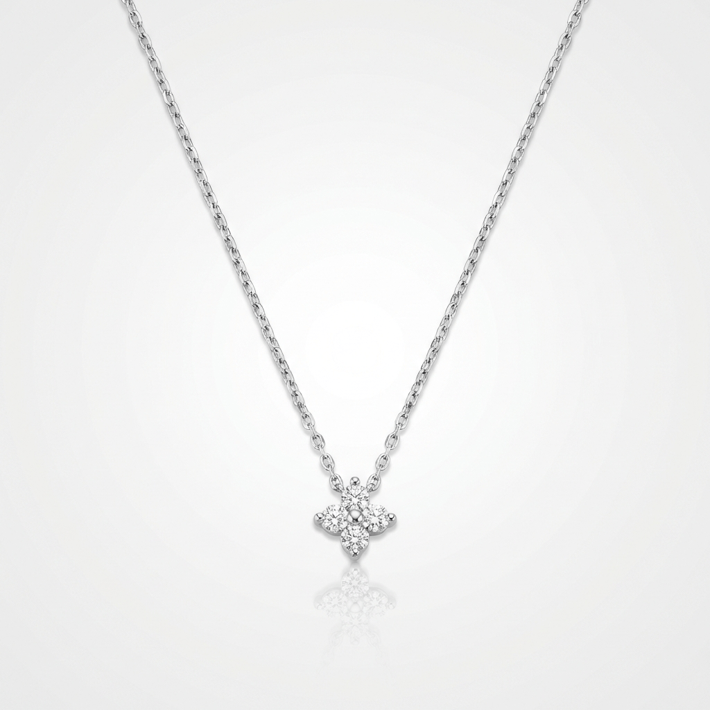 DAISY | Zirconia flower pendant necklace in gold or silver
