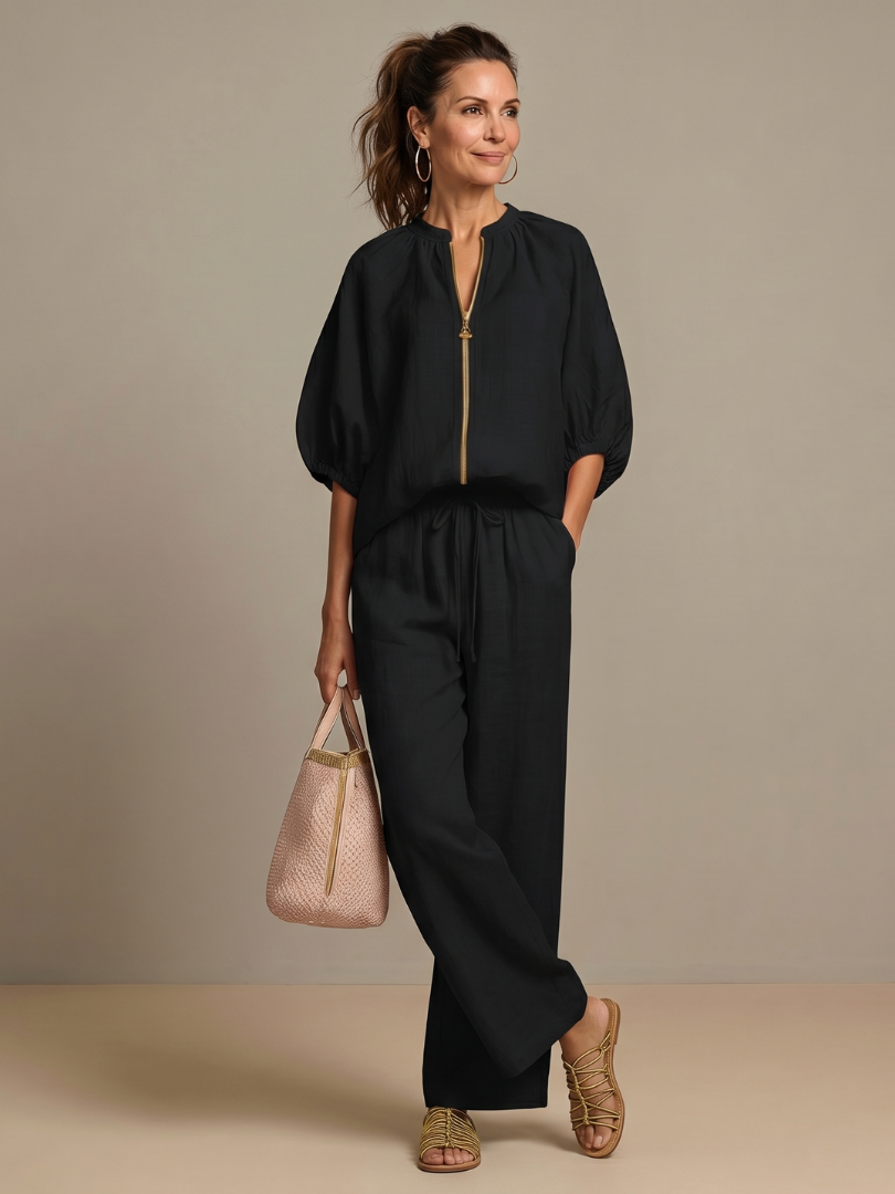 NATALIA | Set with wide-leg pants