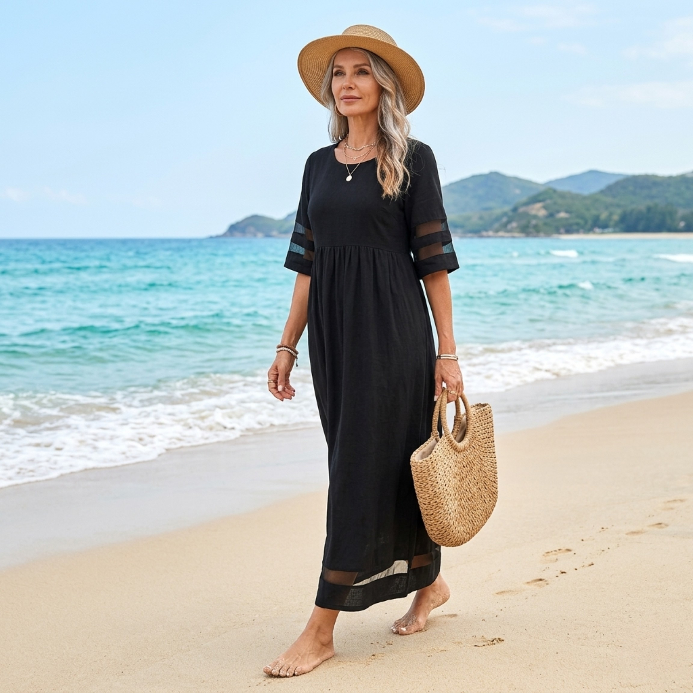 ANNELIESE | Flowy maxi dress with relaxed silhouette