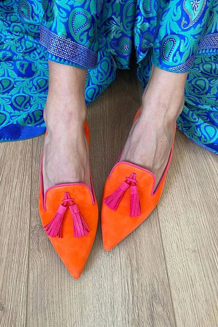 HARPER | Tassel-front loafer with pointed toe