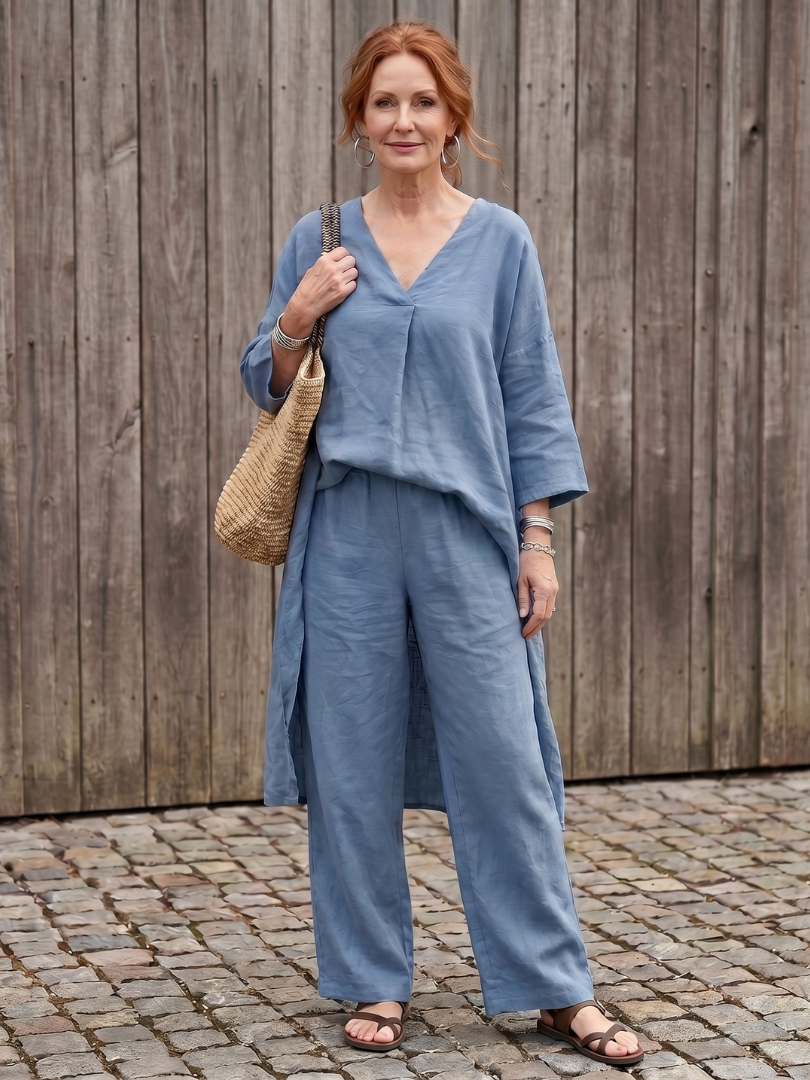 ONYX | Relaxed tunic set with wide-leg pants