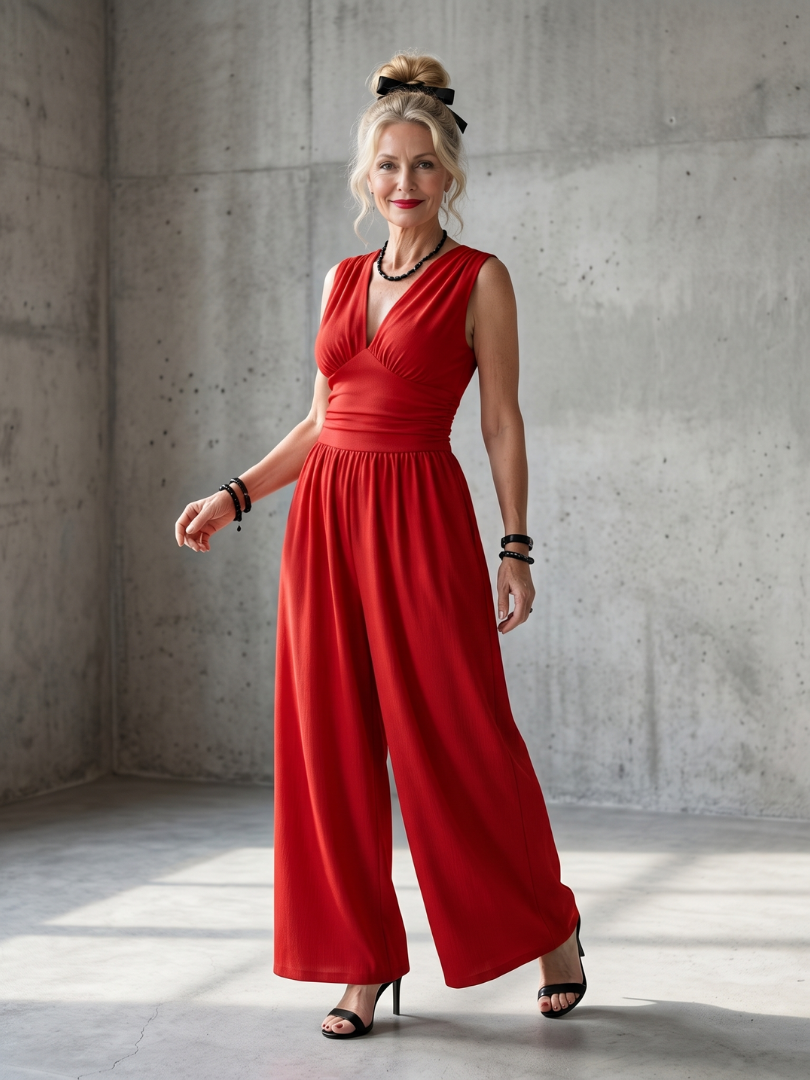 VINCENZA | Jumpsuit with wide-leg pants