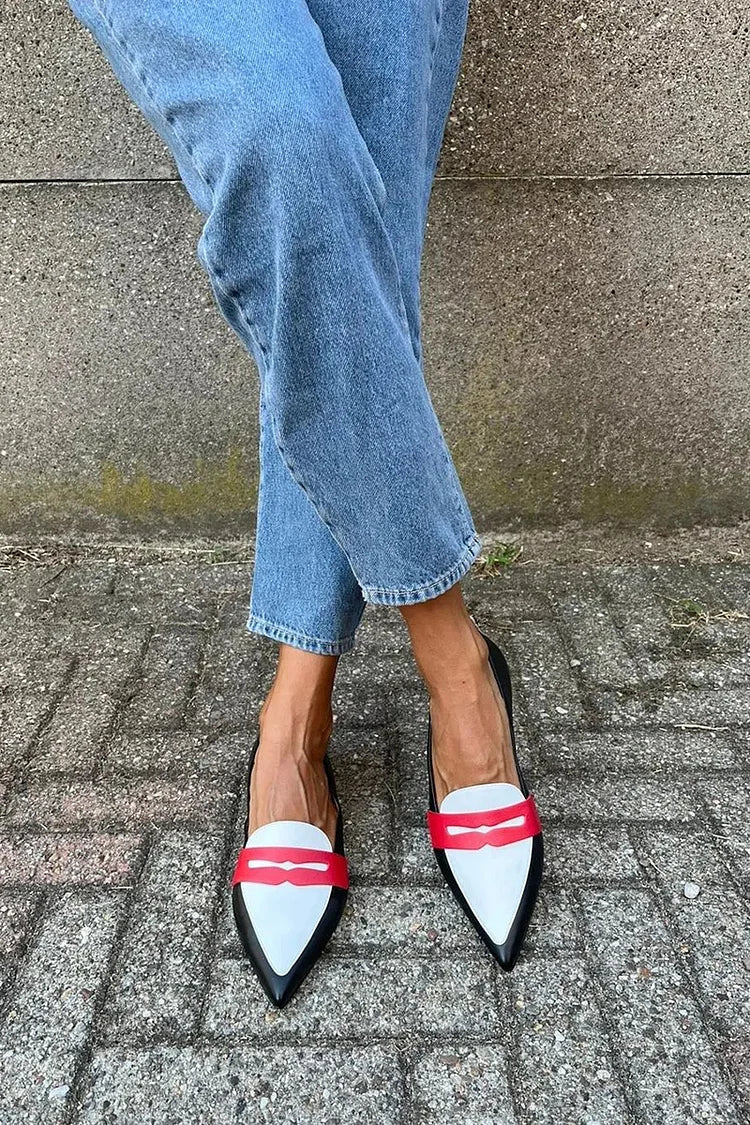 STEVIE | Pointed two-tone slip-on flat