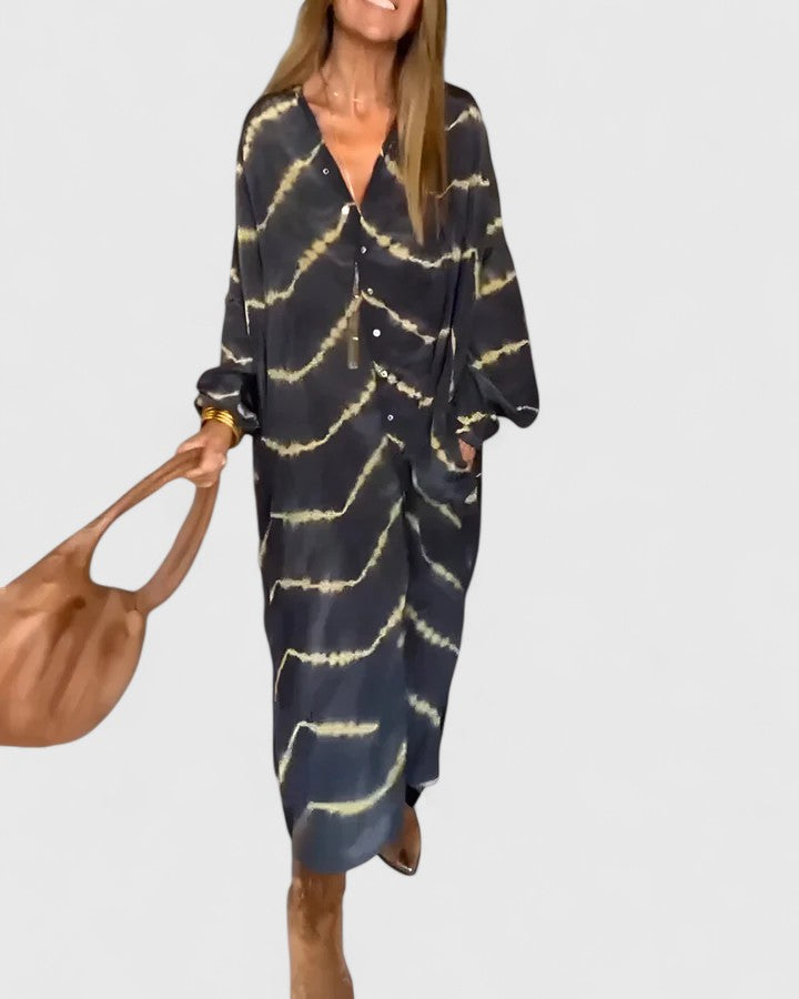 AMELIE | Relaxed maxi dress with deep V-neck