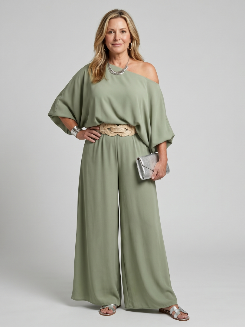 SIOMARA | Set with wide-leg pants