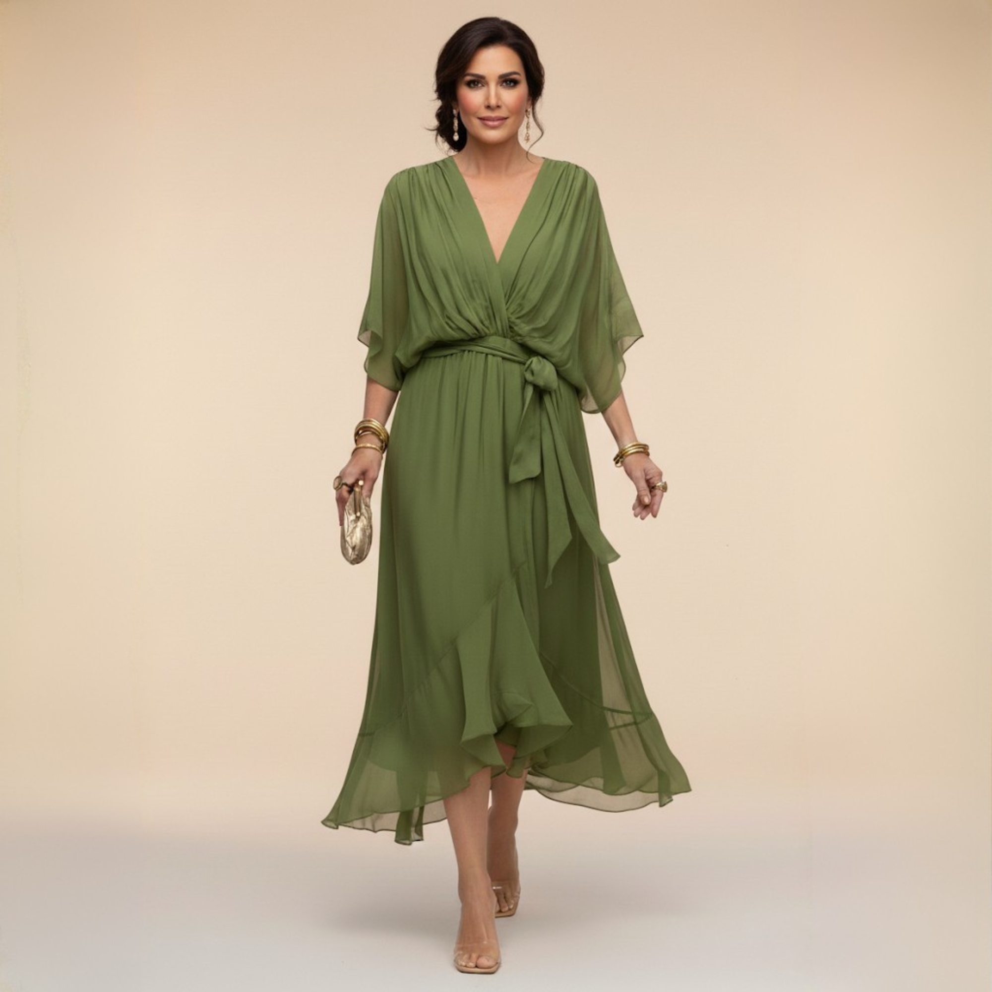 OPAL | V-neck midi dress for effortless occasions