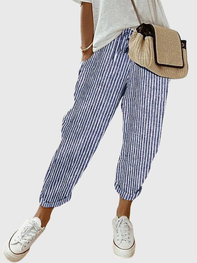 REINA | Straight-leg pants with elastic high waist