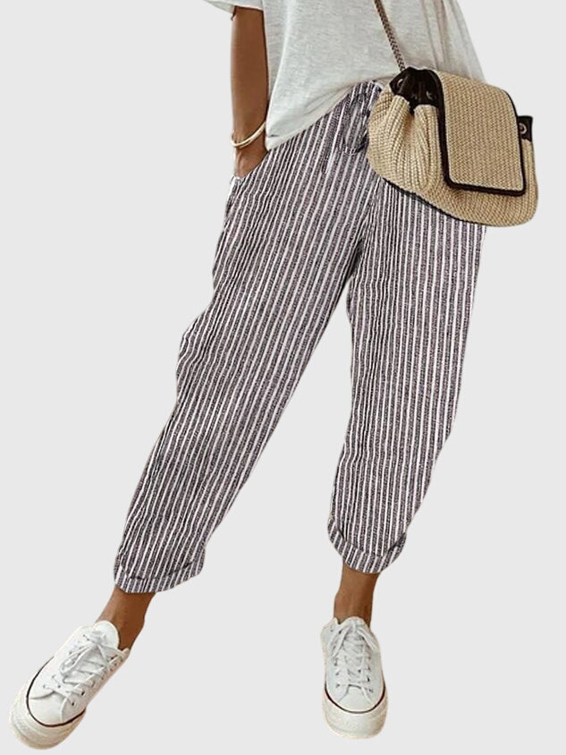 REINA | Straight-leg pants with elastic high waist
