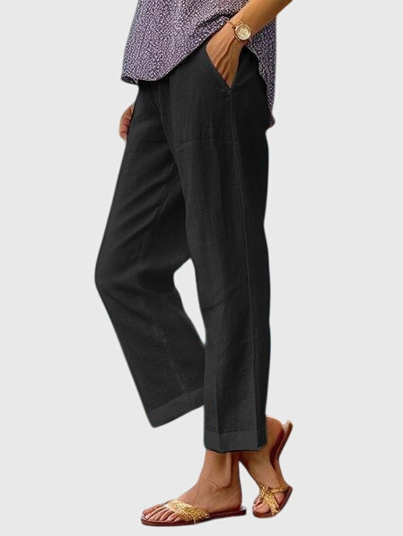 ELAINE | Straight-leg pants with decorative stitching
