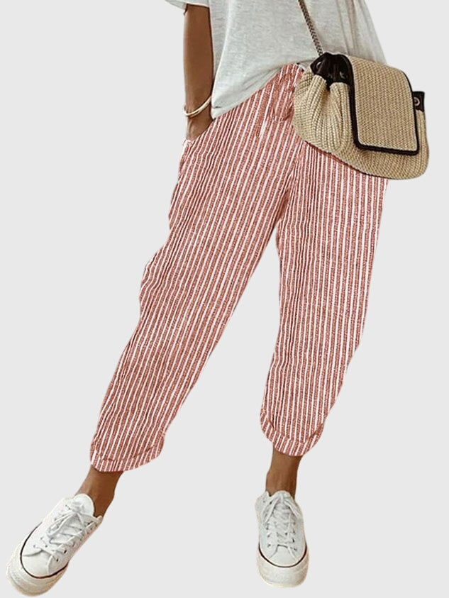 REINA | Straight-leg pants with elastic high waist