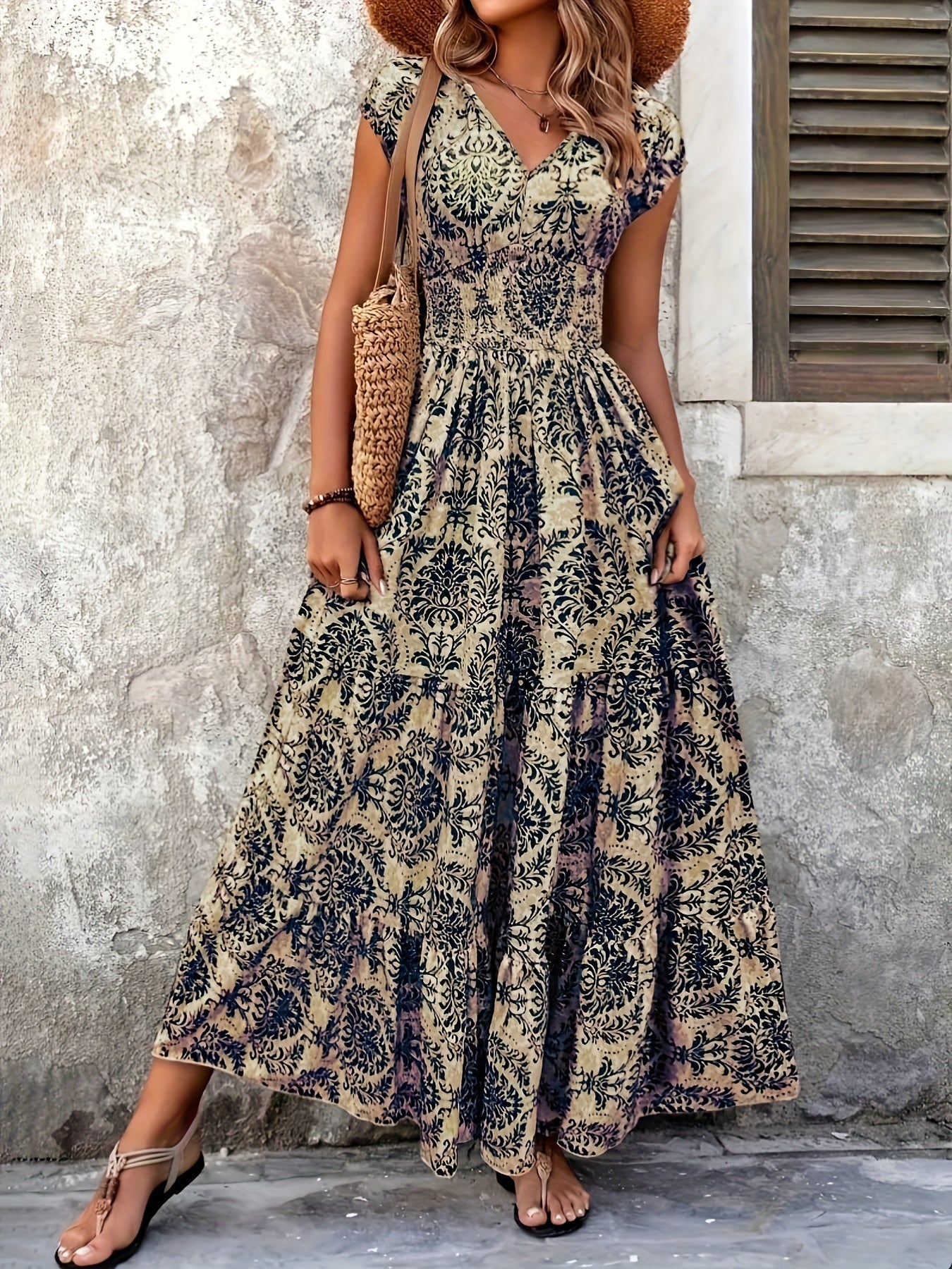 SERAPHINA | Breezy floral maxi dress with V-neck