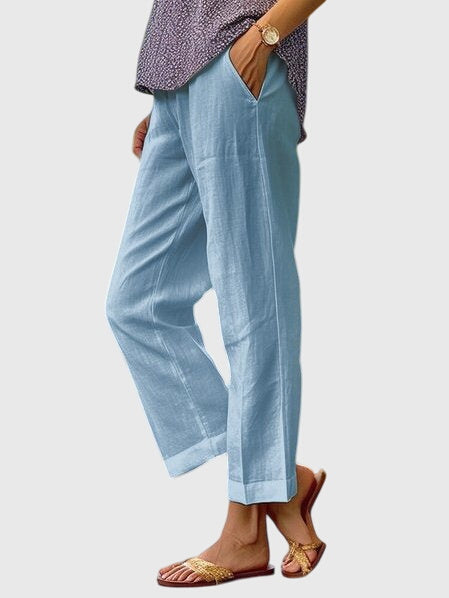 ELAINE | Straight-leg pants with decorative stitching