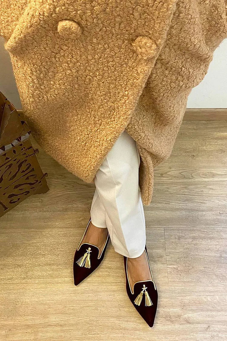 HARPER | Tassel-front loafer with pointed toe