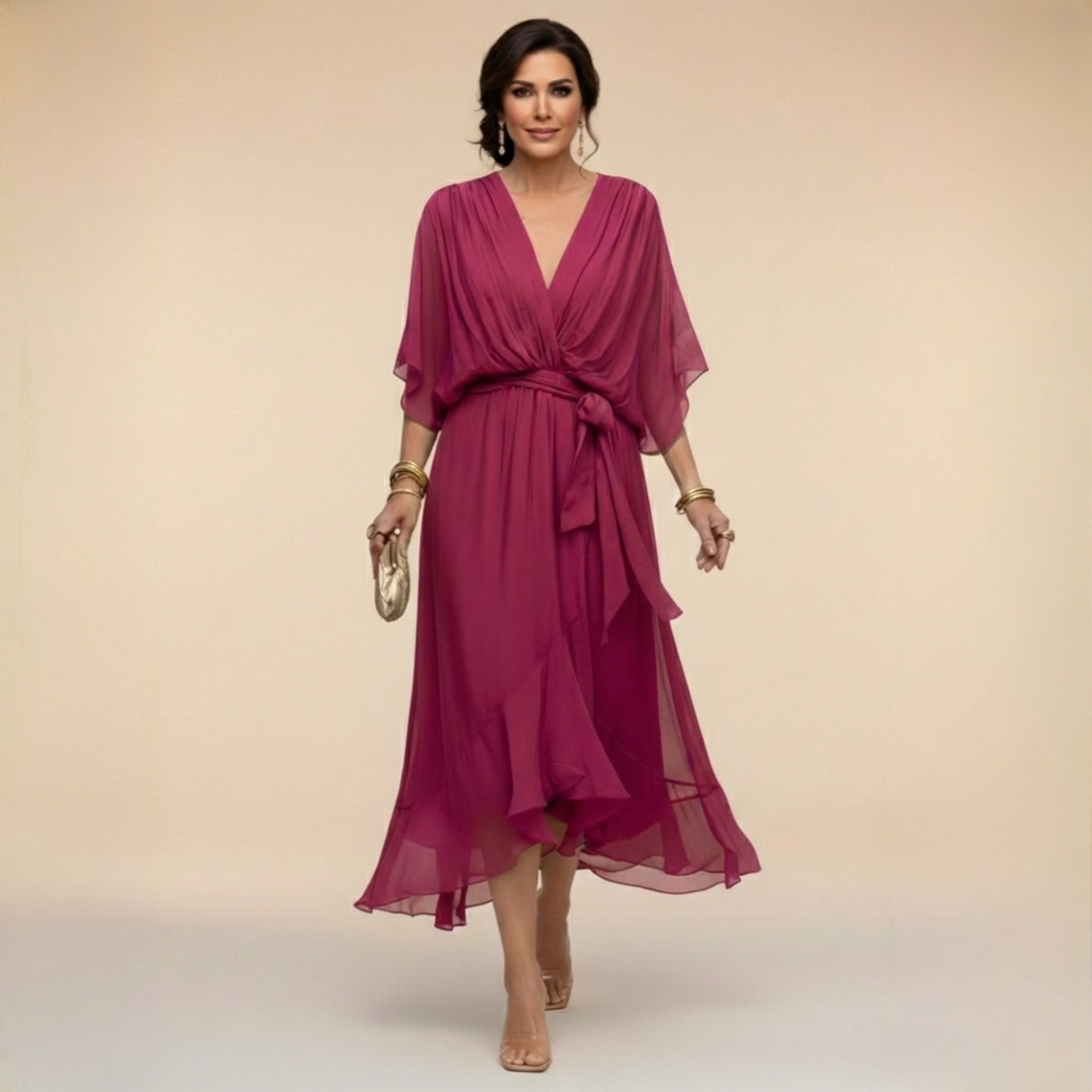 OPAL | V-neck midi dress for effortless occasions