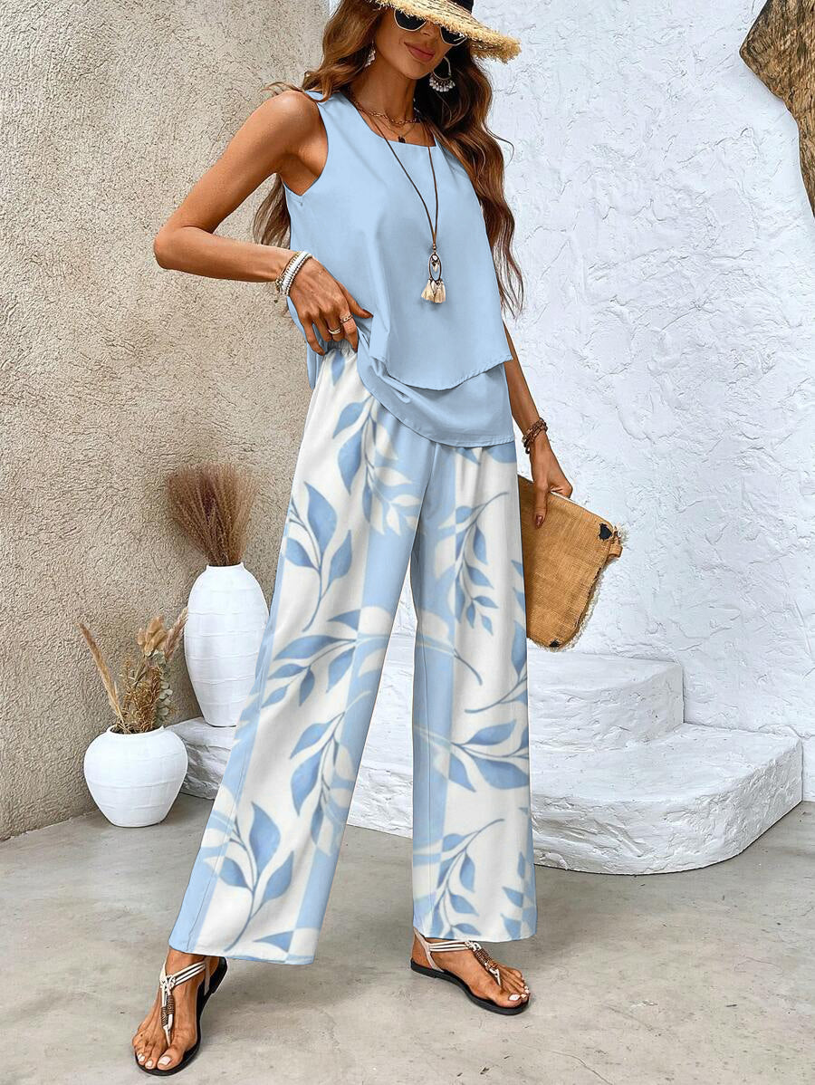 NORA | Short-sleeve set with square neckline