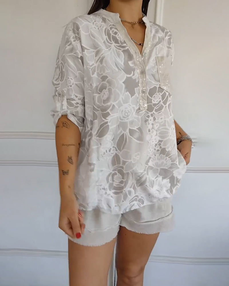 ROWELLA | Relaxed blouse with floral print
