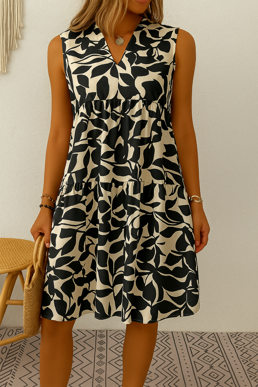 TESSA | Flowy midi dress with floral print