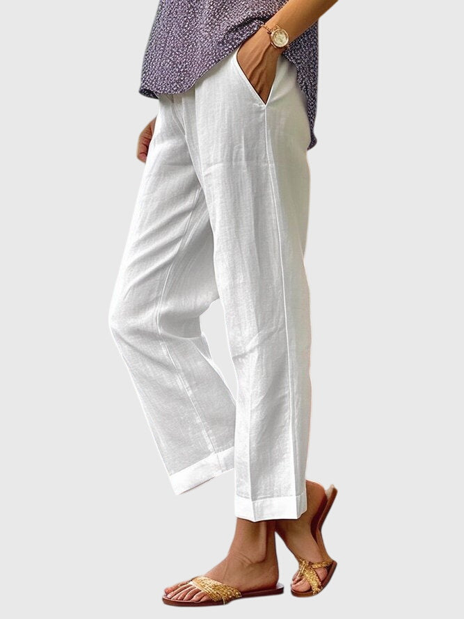 ELAINE | Straight-leg pants with decorative stitching
